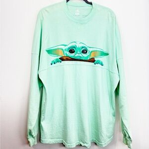 Disney Star Wars The Mandalorian Grogu Spirit Jersey Size Large Green Baby Yoda